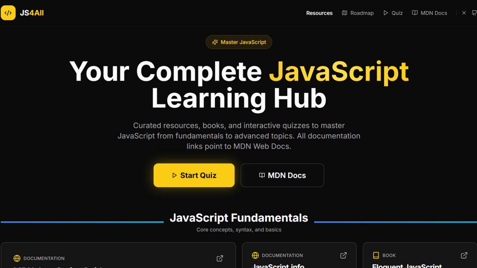 JS4All - Your Complete JavaScript Learning Hub